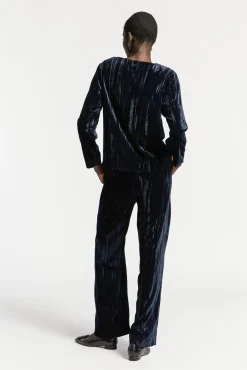 Xandres Pantalon en velours écrasé-Femme Pantalons