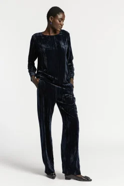 Xandres Pantalon en velours écrasé-Femme Pantalons