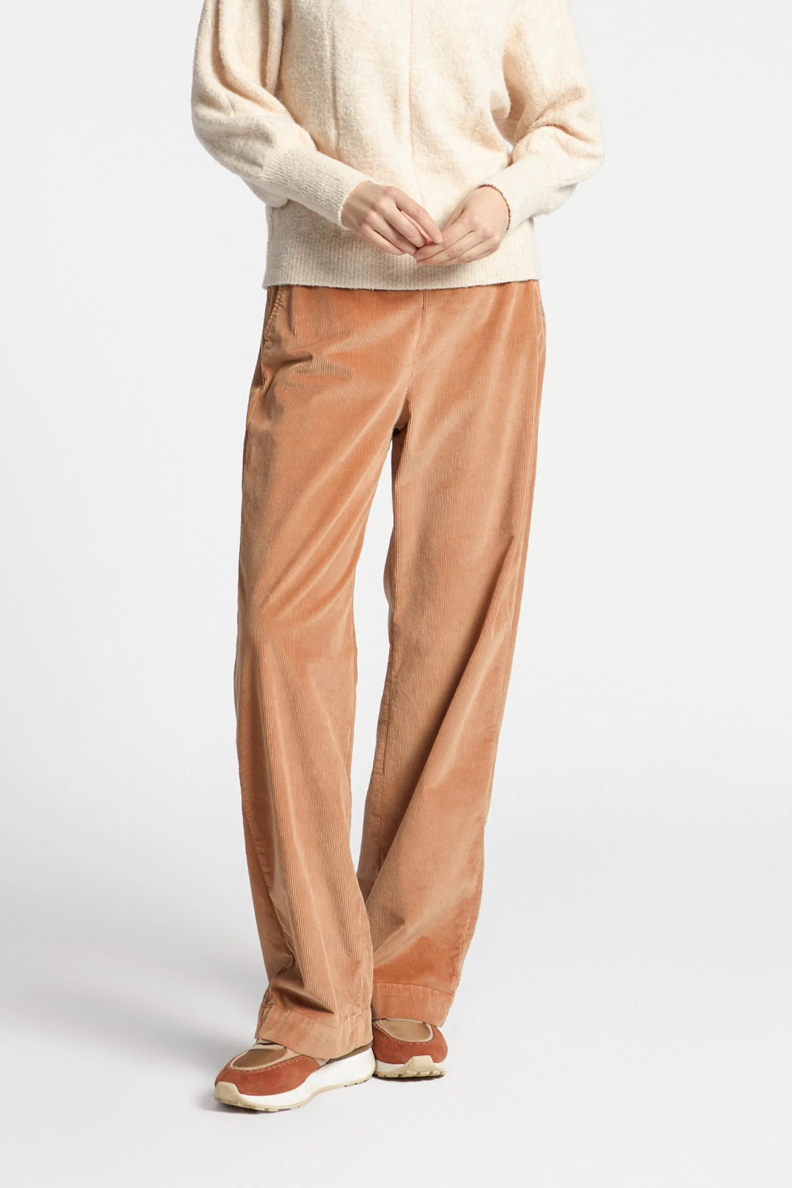 Xandres Pantalon extensible en velours côtelé-Femme Pantalons