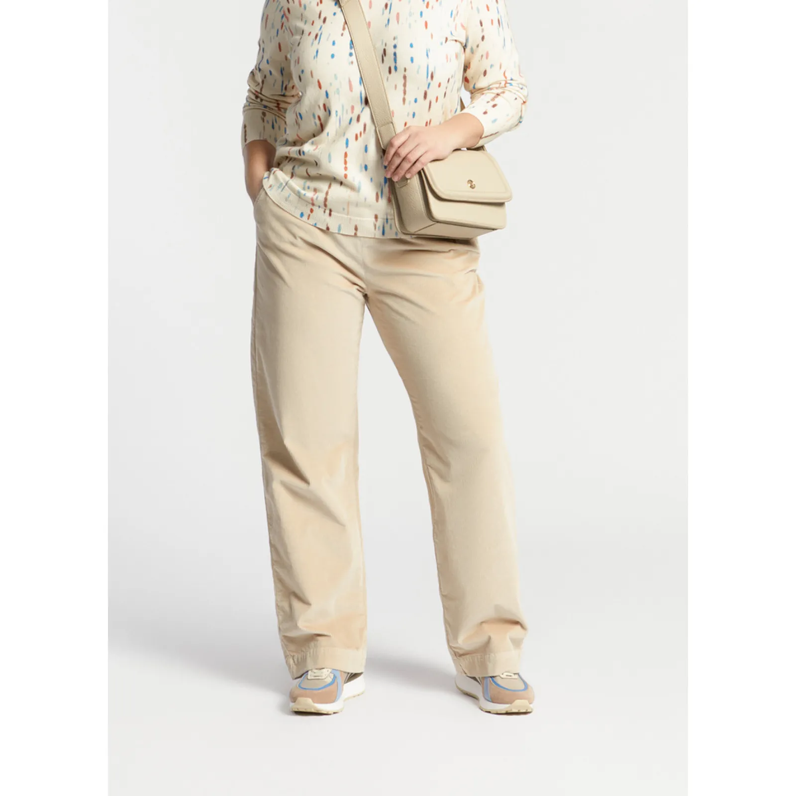 Xandres Pantalon extensible en velours côtelé-Femme Xandres Plus|Pantalons