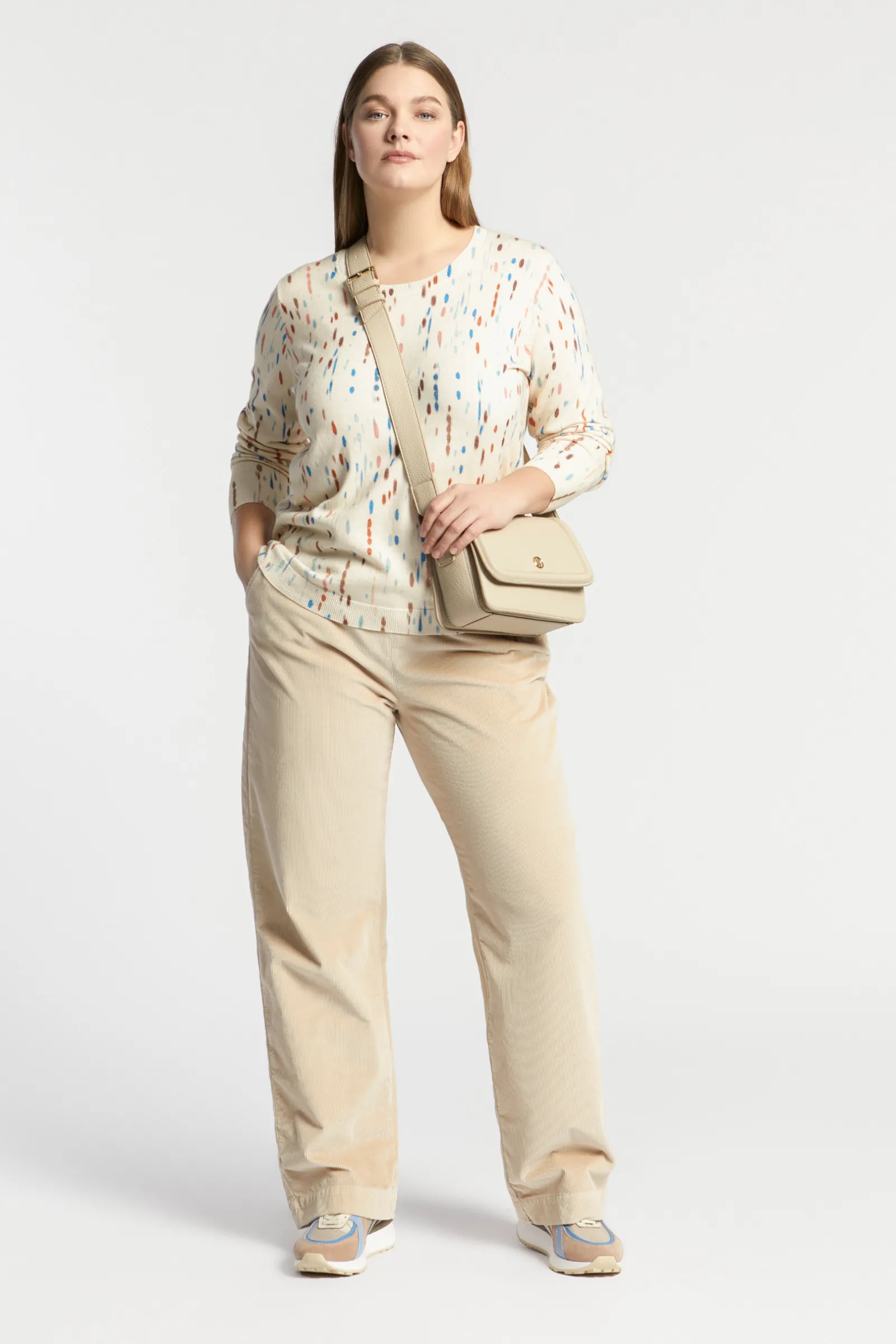 Xandres Pantalon extensible en velours côtelé-Femme Xandres Plus|Pantalons
