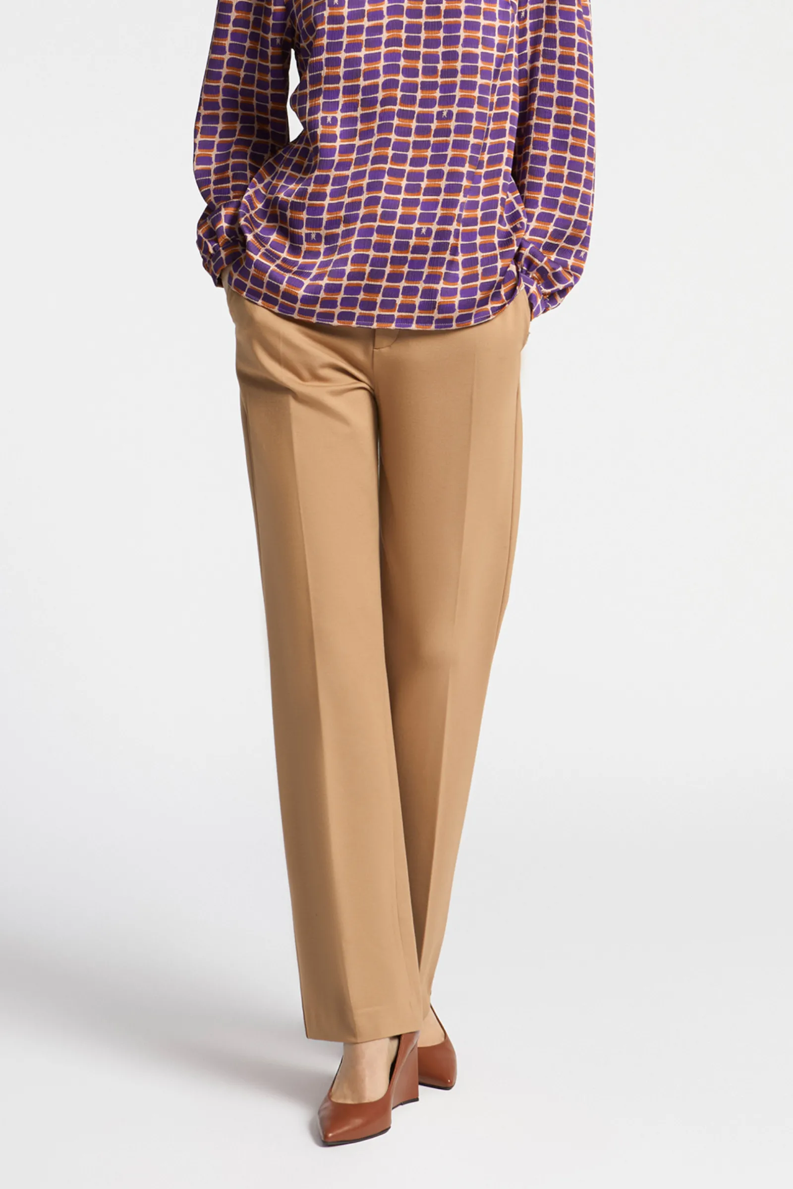 Xandres Pantalon habillé à jambes droites-Femme Pantalons