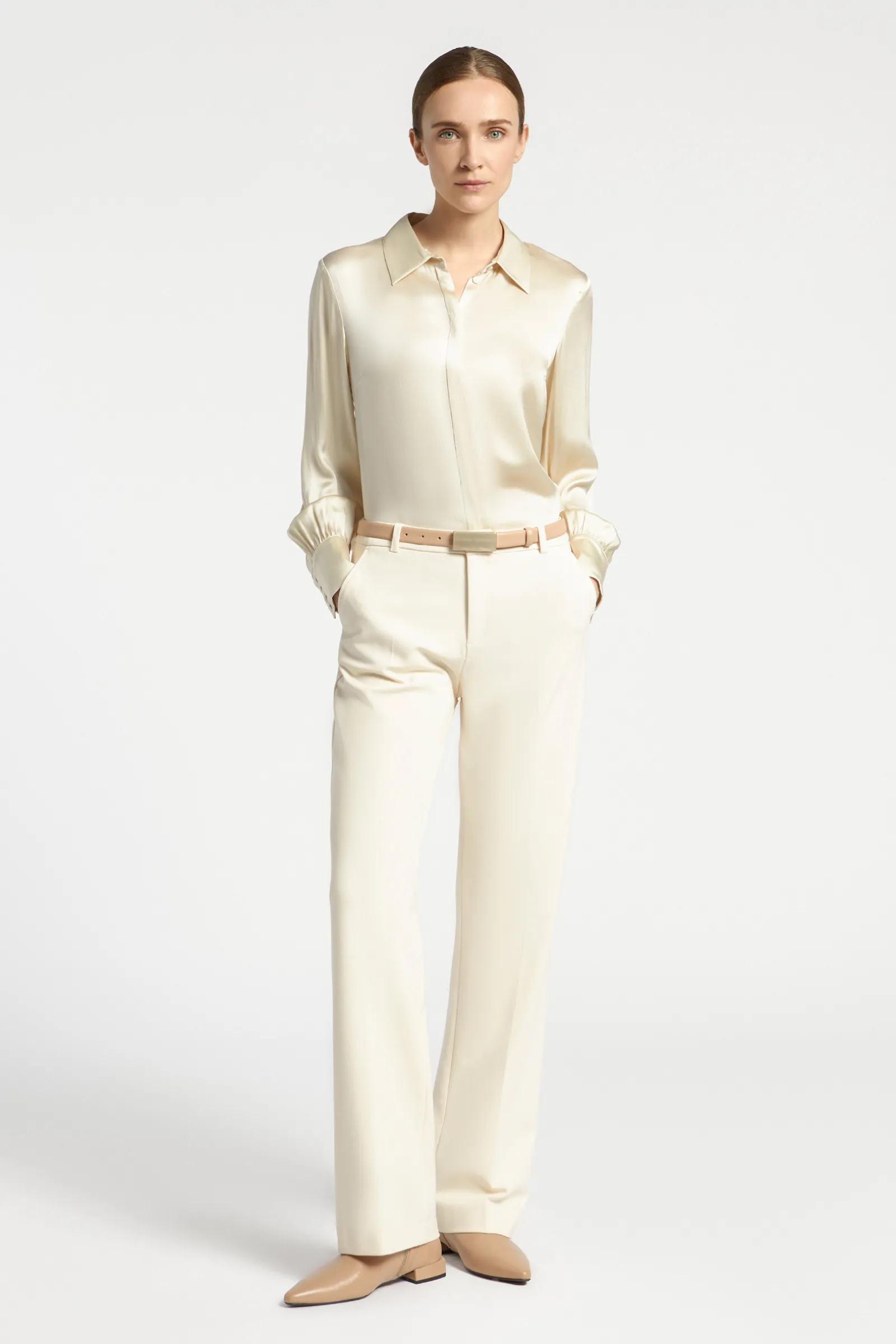 Xandres Pantalon habillé à jambes droites-Femme Pantalons