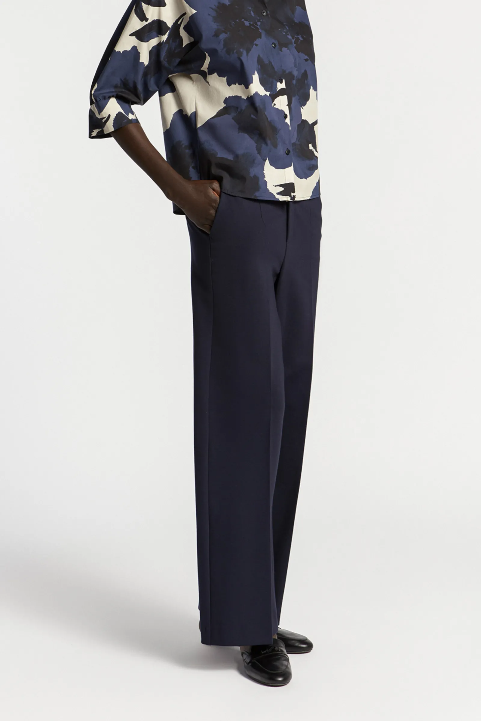 Xandres Pantalon habillé à jambes larges-Femme Pantalons
