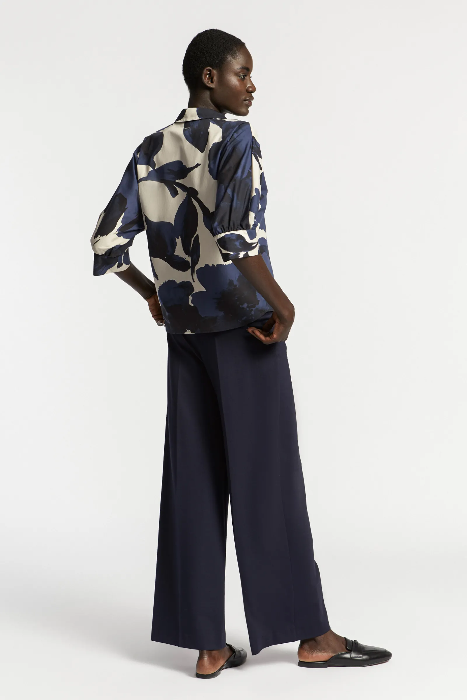 Xandres Pantalon habillé à jambes larges-Femme Pantalons