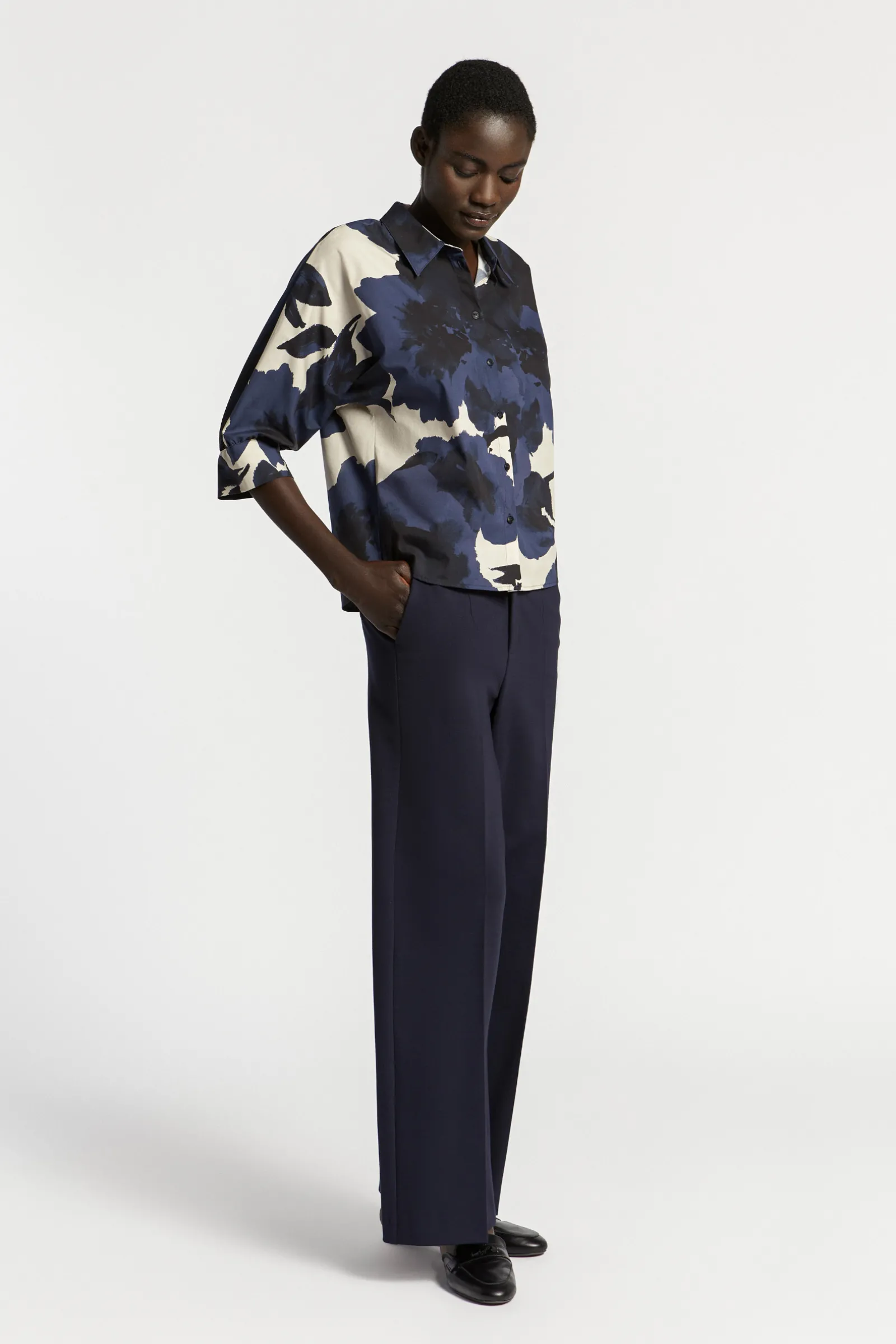 Xandres Pantalon habillé à jambes larges-Femme Pantalons