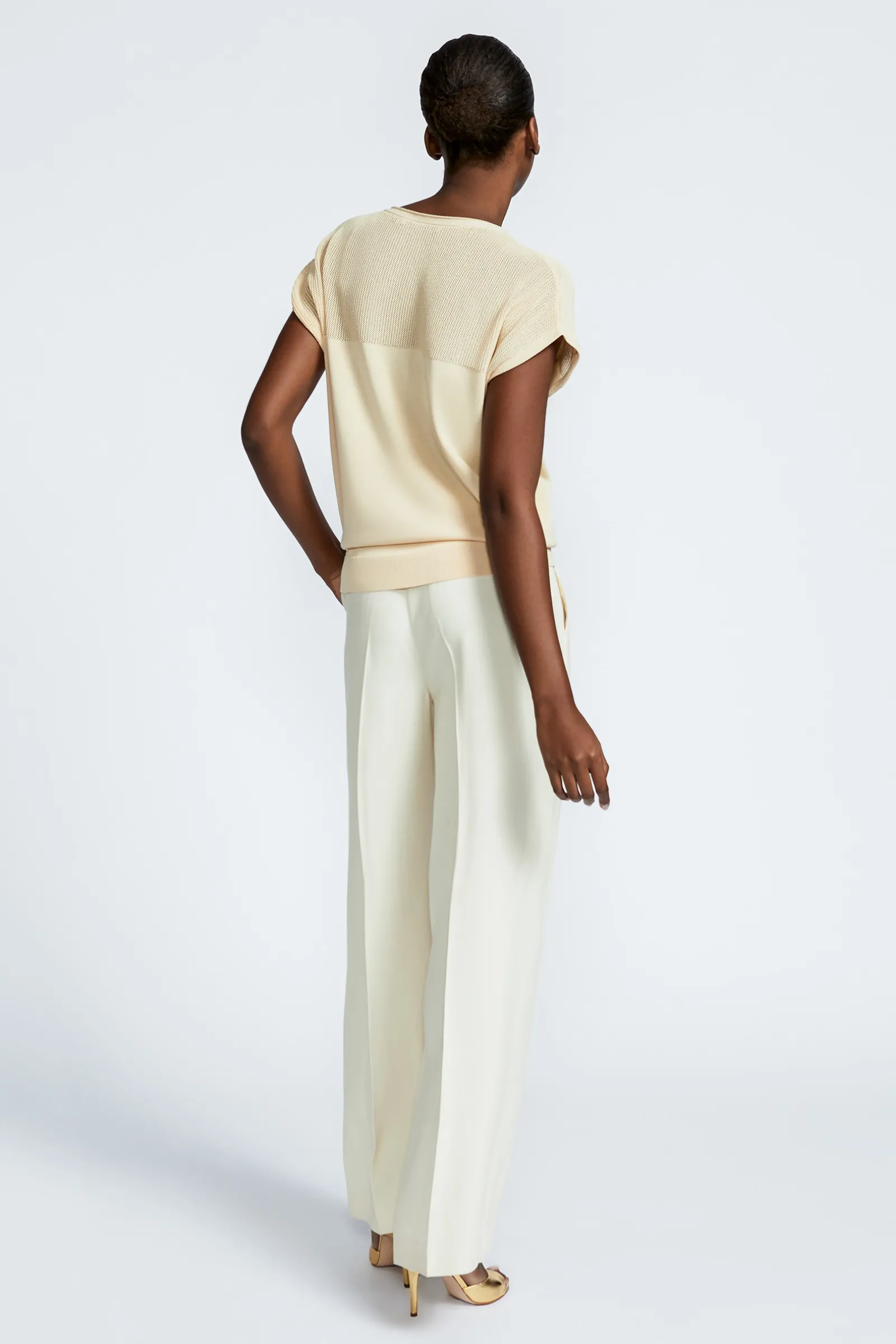 Xandres Pantalon habillé à jambes larges-Femme Pantalons