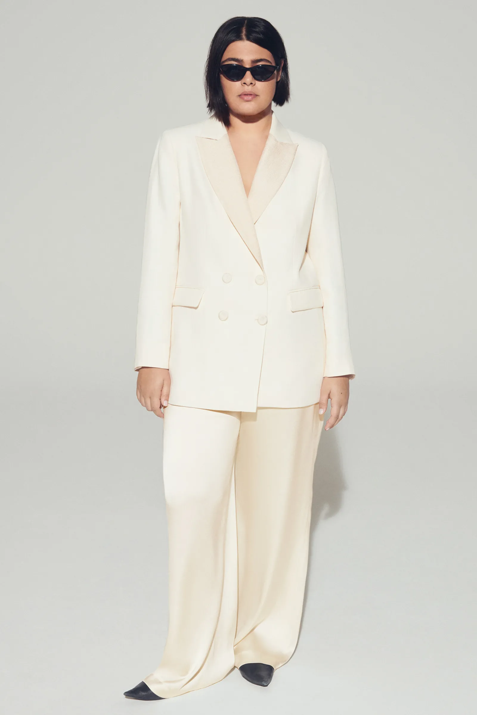 Xandres Pantalon habillé à jambes larges-Femme Pantalons