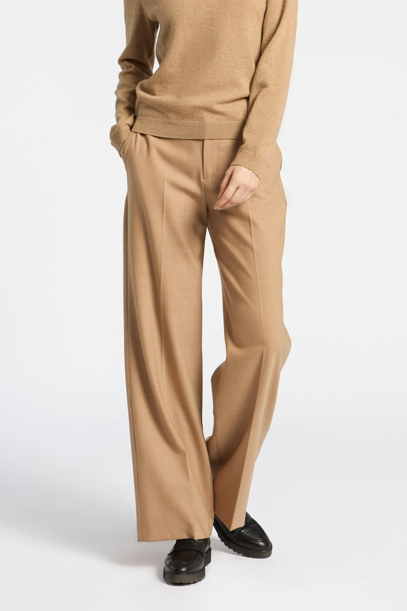 Xandres Pantalon habillé à jambes larges-Femme Pantalons