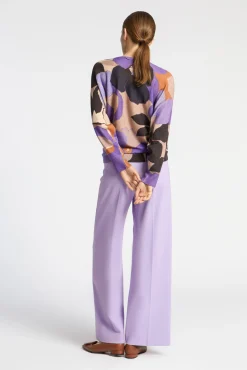 Xandres Pantalon habillé à jambes larges-Femme Pantalons