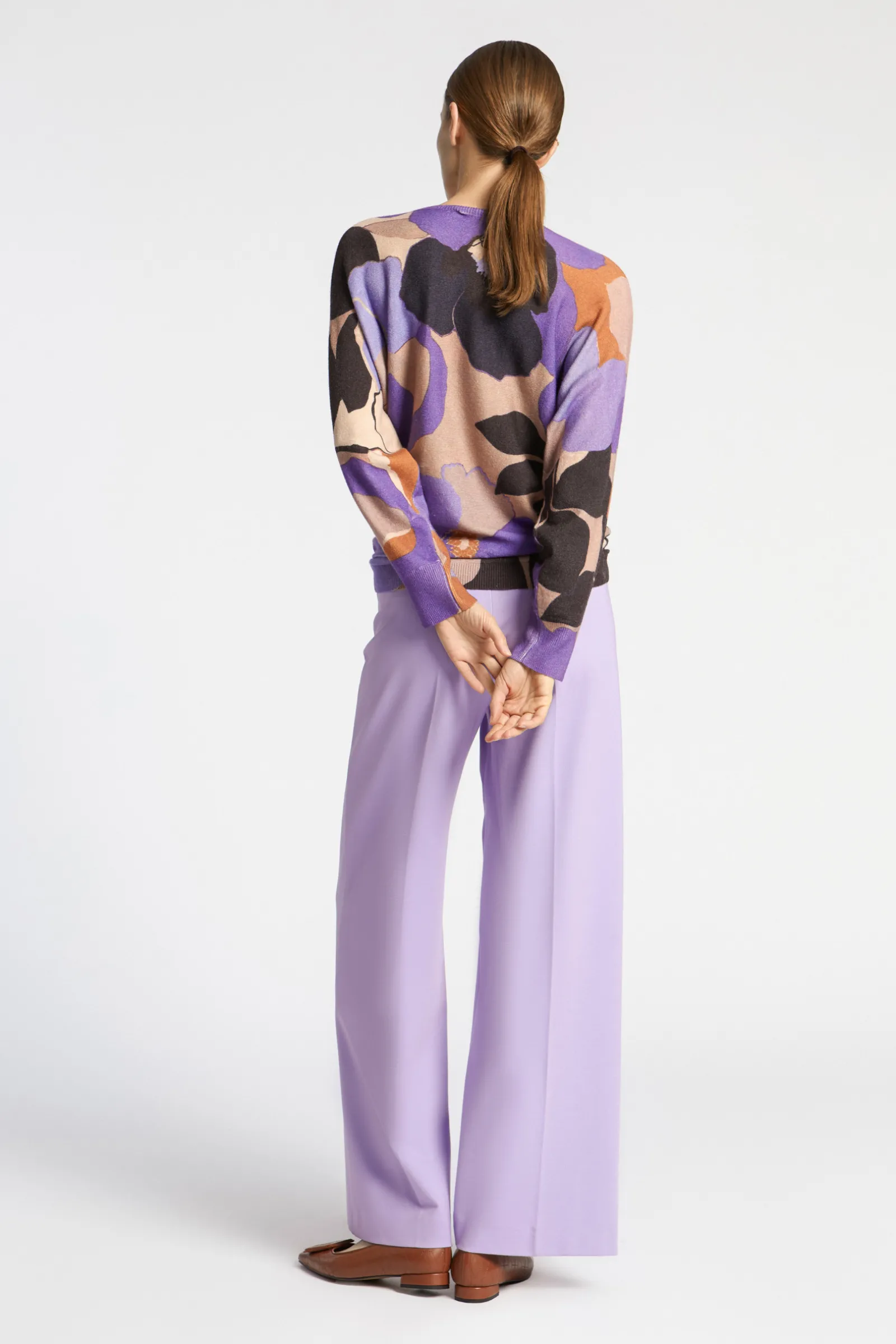 Xandres Pantalon habillé à jambes larges-Femme Pantalons