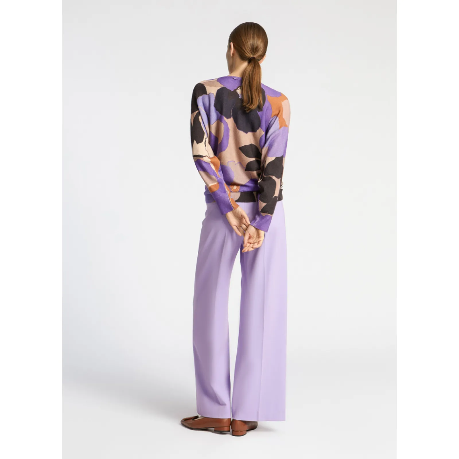 Xandres Pantalon habillé à jambes larges-Femme Pantalons