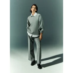 Xandres Pantalon à jambes larges en scuba-Femme Pantalons