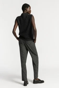Xandres Pantalon à jambes étroites en tissu bouclettes-Femme Pantalons