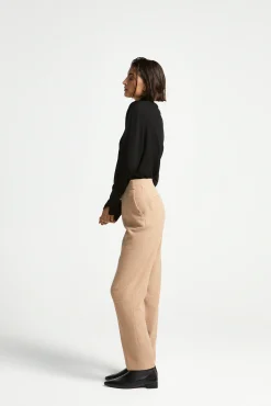 Xandres Pantalon à jambes étroites en tissu bouclettes-Femme Pantalons