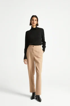 Xandres Pantalon à jambes étroites en tissu bouclettes-Femme Pantalons