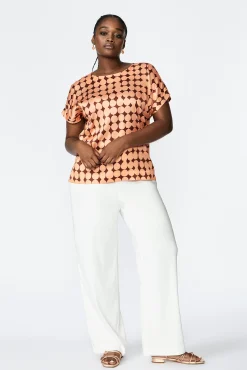 Xandres Pantalon large blanc-Femme Xandres Plus|Essentials