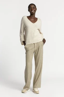 Xandres Pantalon à motif pied-de-poule-Femme Pantalons
