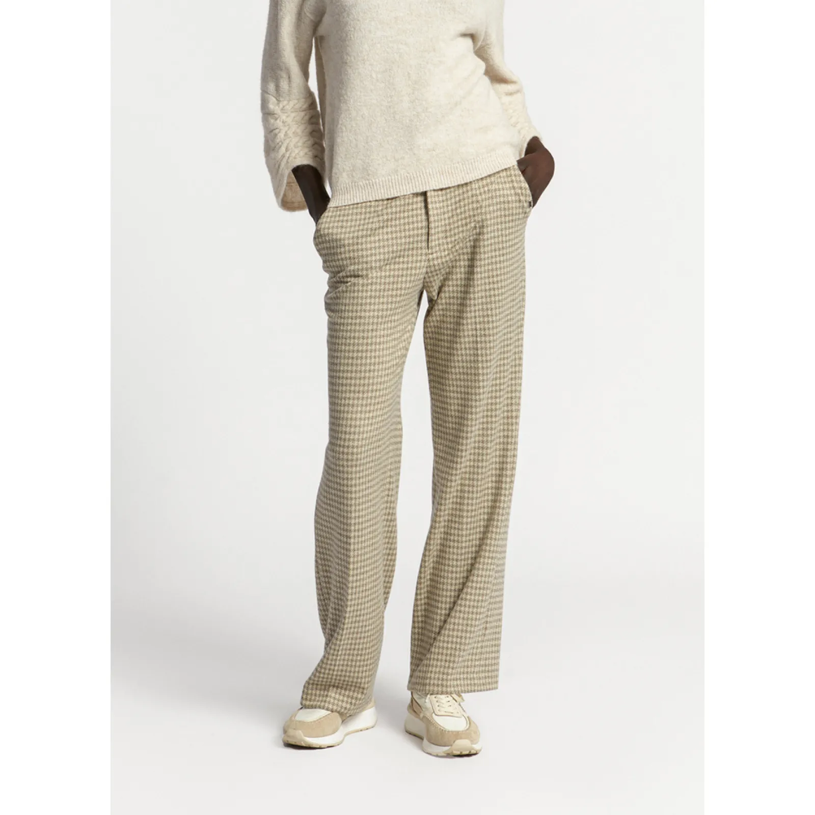 Xandres Pantalon à motif pied-de-poule-Femme Pantalons