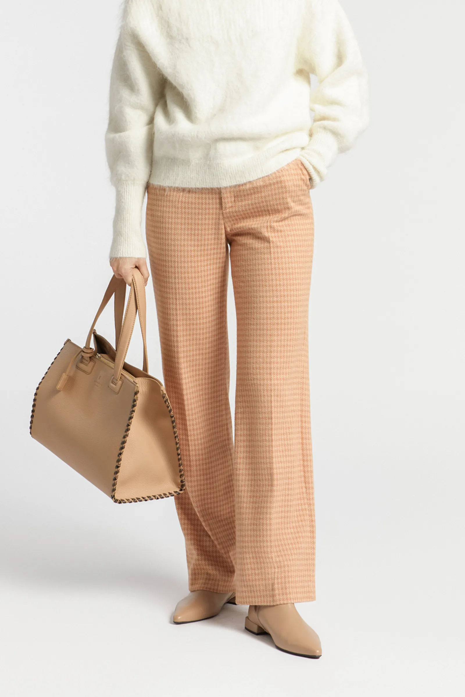 Xandres Pantalon à motif pied-de-poule-Femme Pantalons