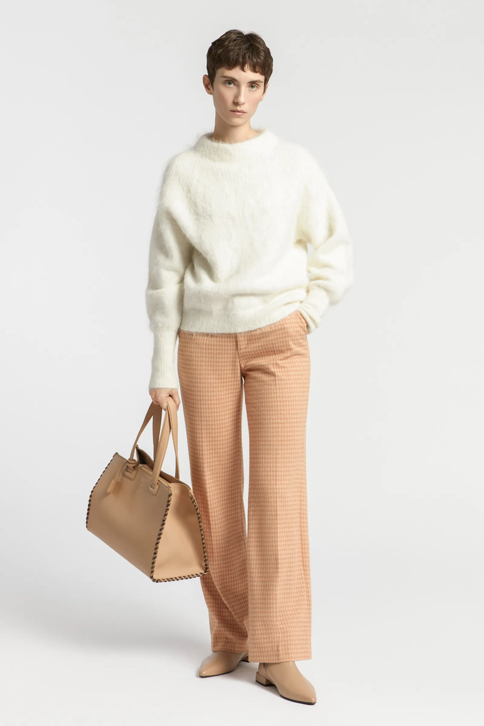 Xandres Pantalon à motif pied-de-poule-Femme Pantalons