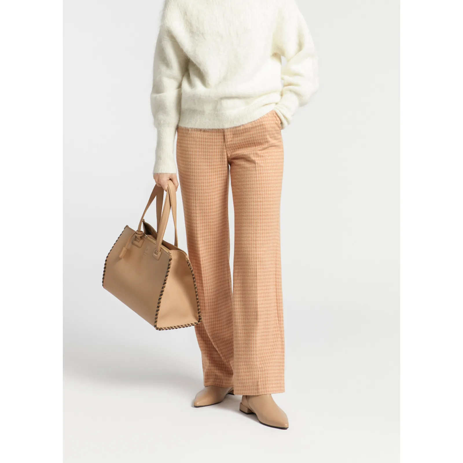 Xandres Pantalon à motif pied-de-poule-Femme Pantalons