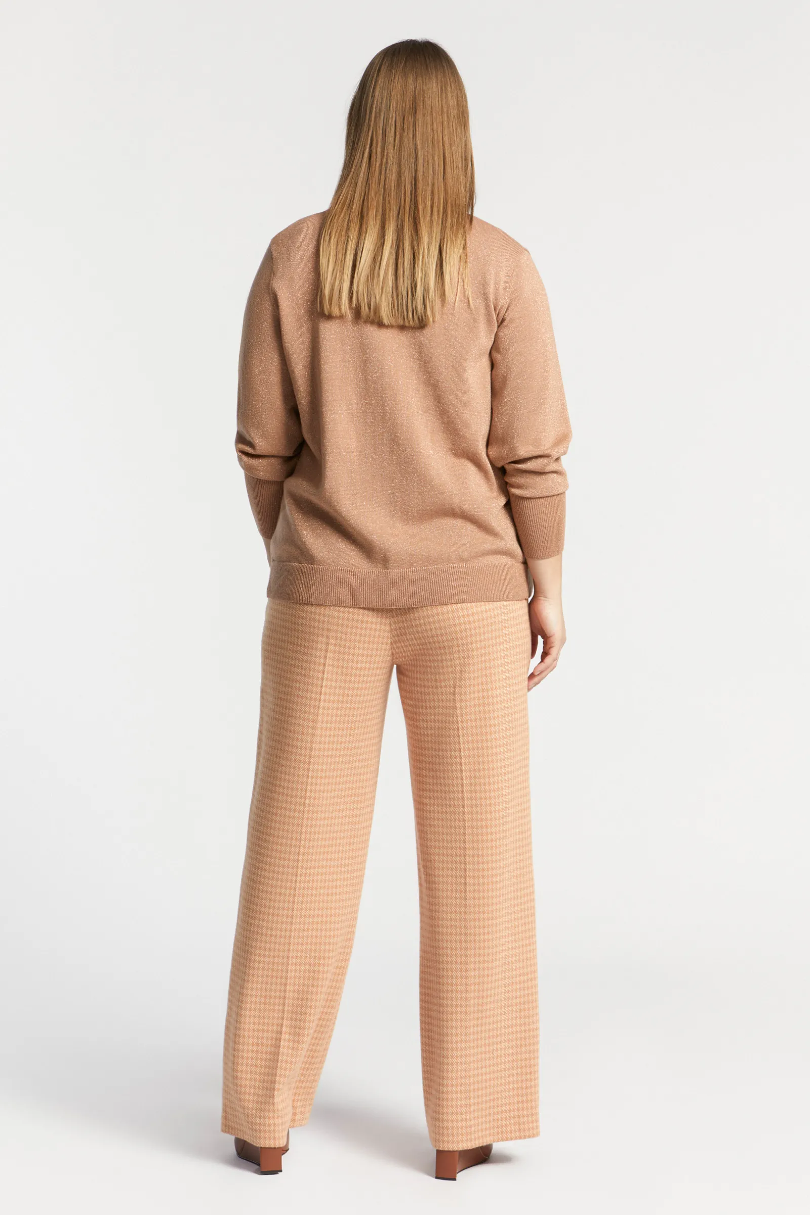 Xandres Pantalon à motif pied-de-poule-Femme Pantalons