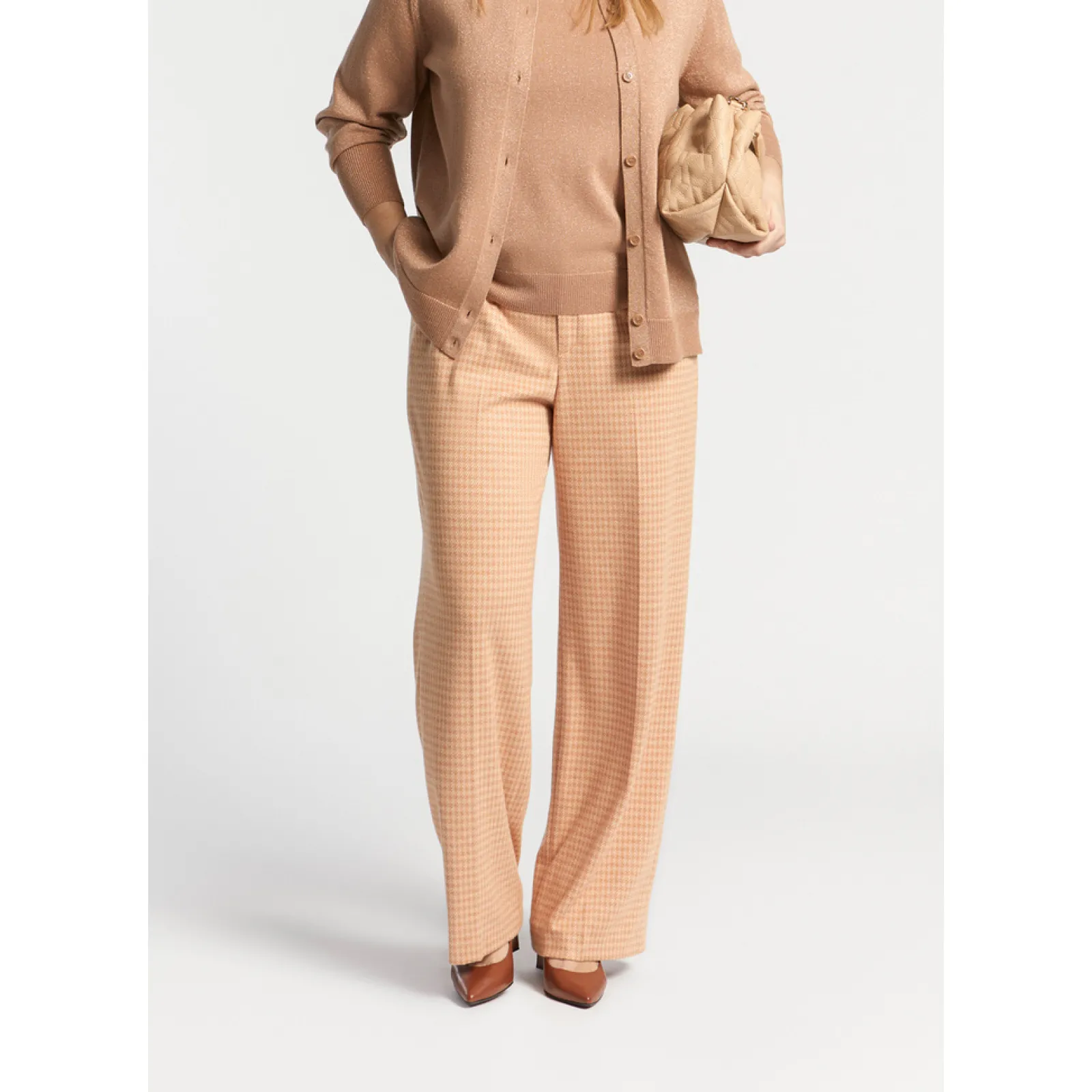 Xandres Pantalon à motif pied-de-poule-Femme Pantalons