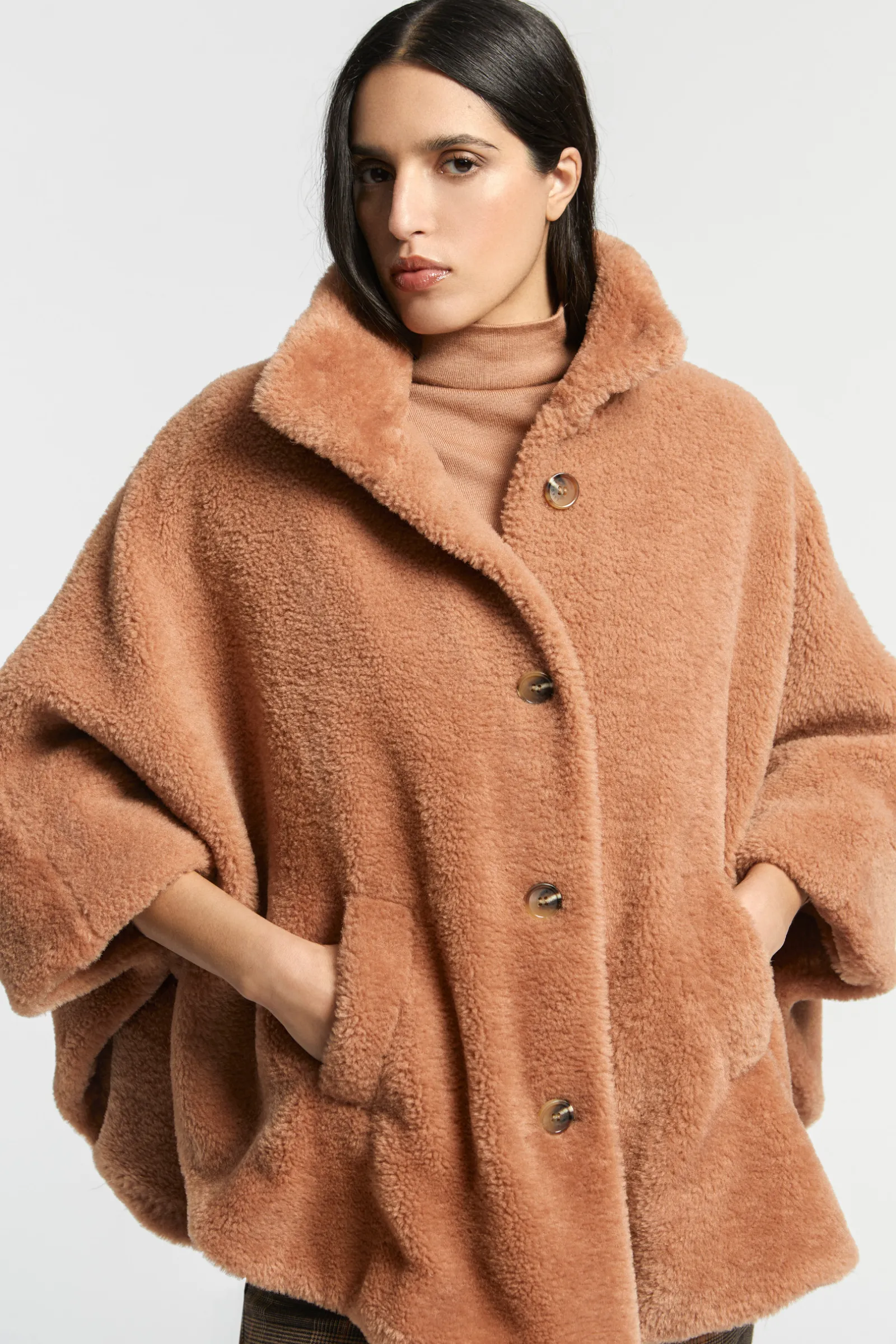 Xandres Poncho teddy douillet-Femme Xandres Plus|Manteaux & Vestes