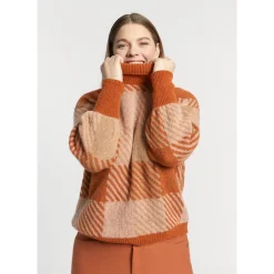 Xandres Pull à carreaux contenant de la laine d’alpaga-Femme Xandres Plus|Pulls & Cardigans