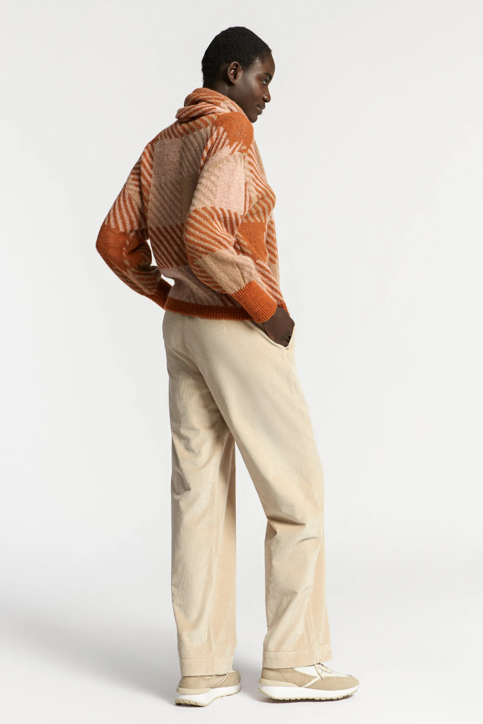 Xandres Pull à carreaux contenant de la laine d’alpaga-Femme Xandres Plus|Pulls & Cardigans