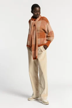 Xandres Pull à carreaux contenant de la laine d’alpaga-Femme Xandres Plus|Pulls & Cardigans