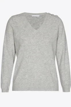 Xandres Pull à col en V en maille fine-Femme Xandres Plus|Pulls & Cardigans