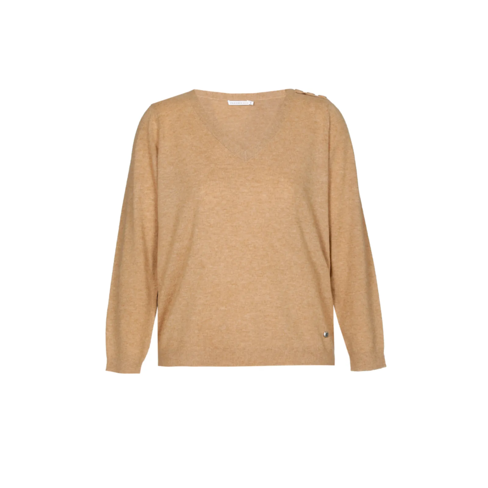 Xandres Pull à col en V en maille fine-Femme Xandres Plus|Pulls & Cardigans