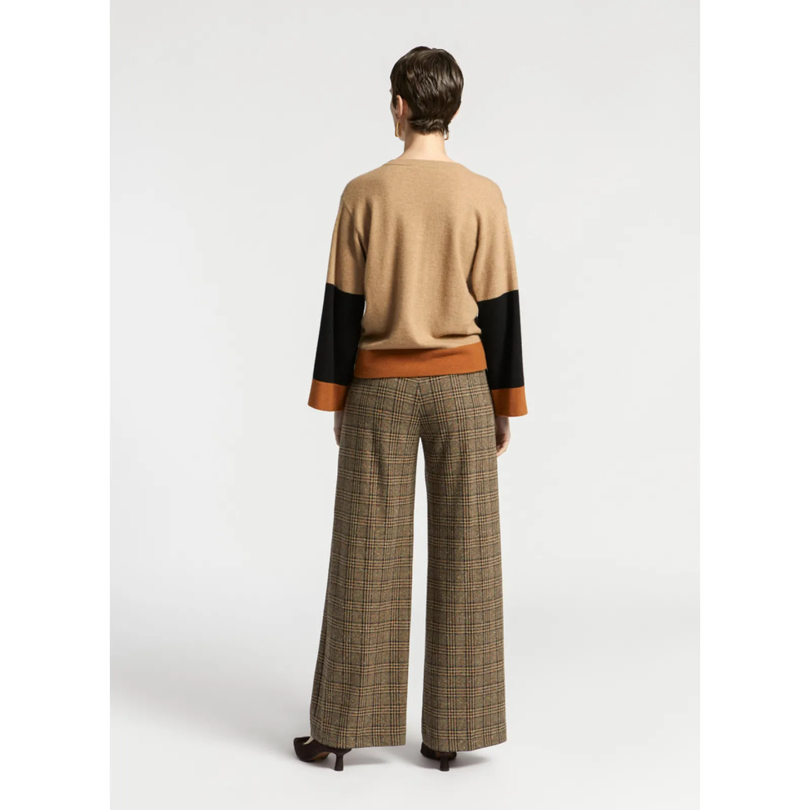 Xandres Pull à couleurs contrastées avec col en V-Femme Xandres Plus|Pulls & Cardigans