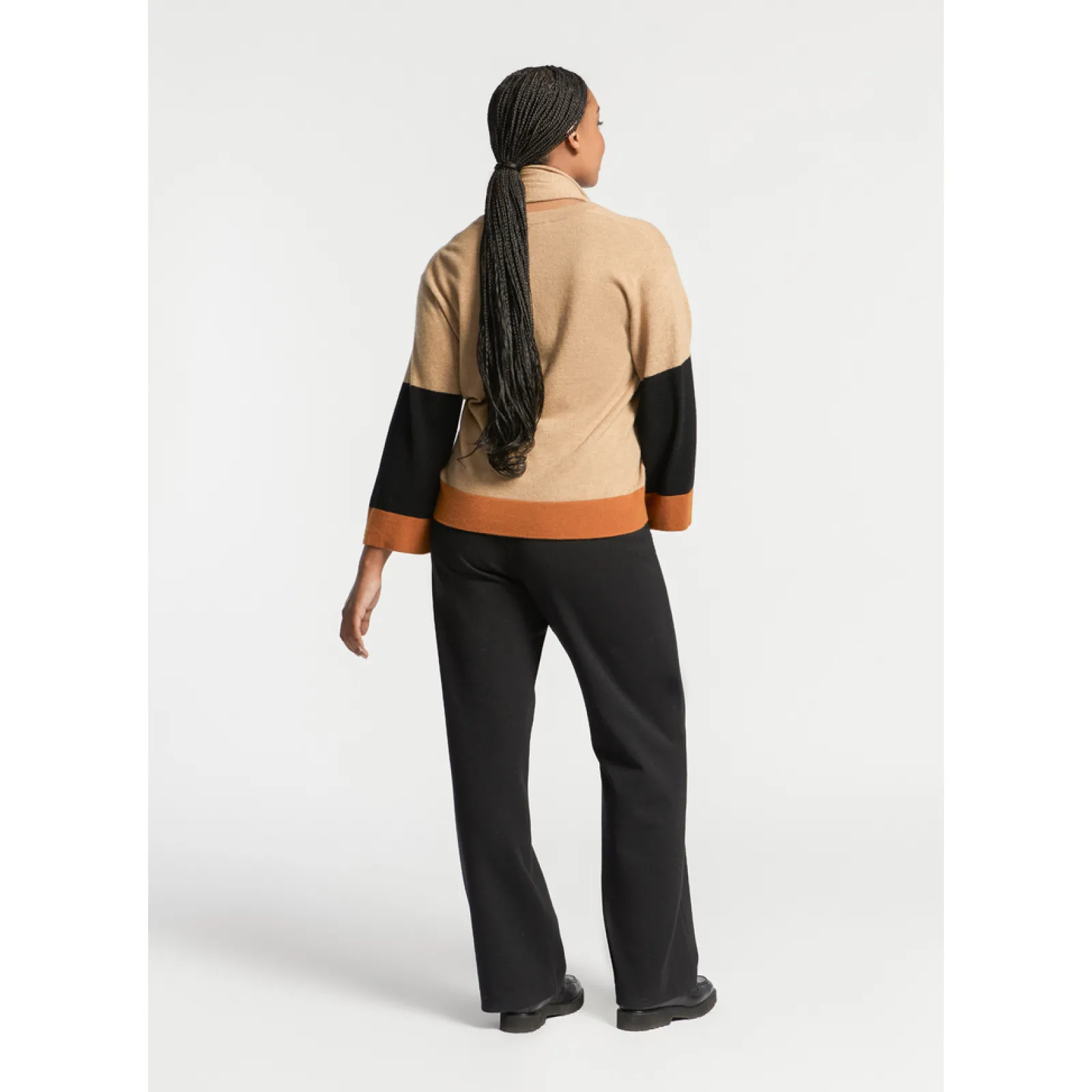 Xandres Pull à couleurs contrastées avec col en V-Femme Xandres Plus|Pulls & Cardigans