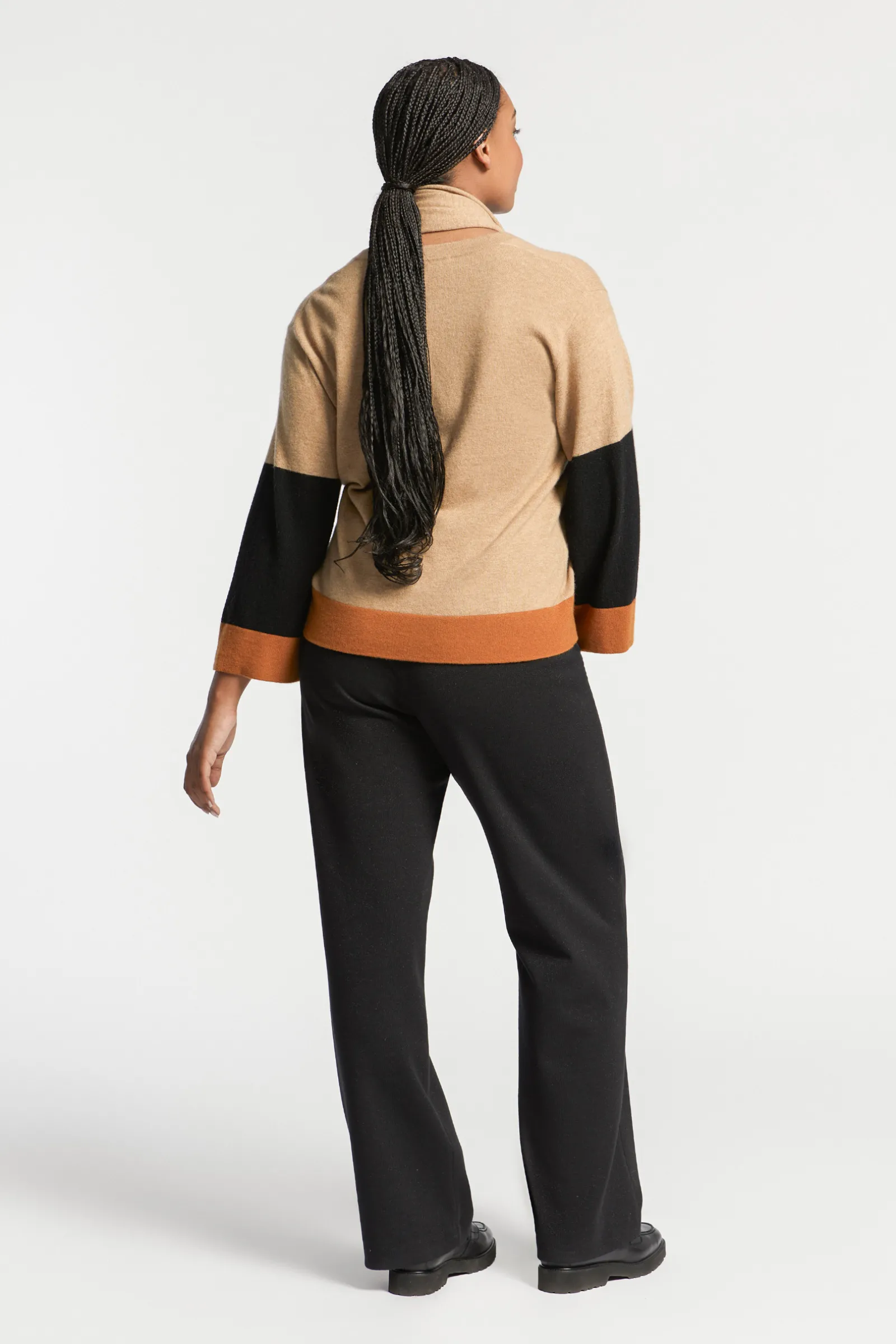 Xandres Pull à couleurs contrastées avec col en V-Femme Xandres Plus|Pulls & Cardigans