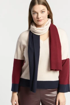 Xandres Pull à couleurs contrastées avec col en V-Femme Xandres Plus|Pulls & Cardigans
