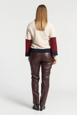 Xandres Pull à couleurs contrastées avec col en V-Femme Xandres Plus|Pulls & Cardigans