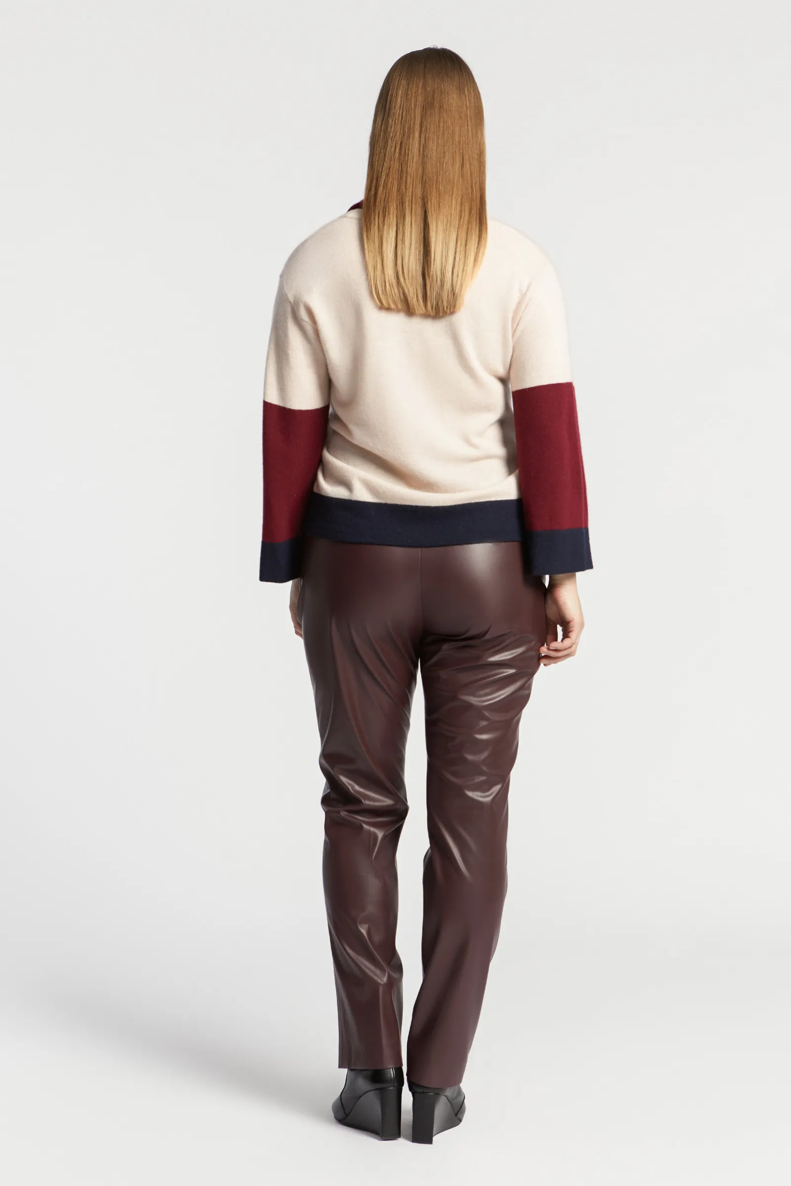 Xandres Pull à couleurs contrastées avec col en V-Femme Xandres Plus|Pulls & Cardigans