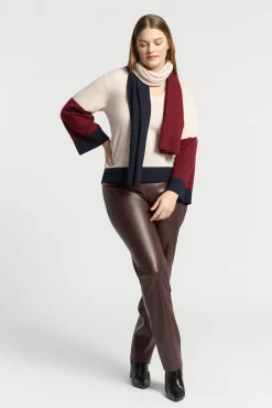 Xandres Pull à couleurs contrastées avec col en V-Femme Xandres Plus|Pulls & Cardigans