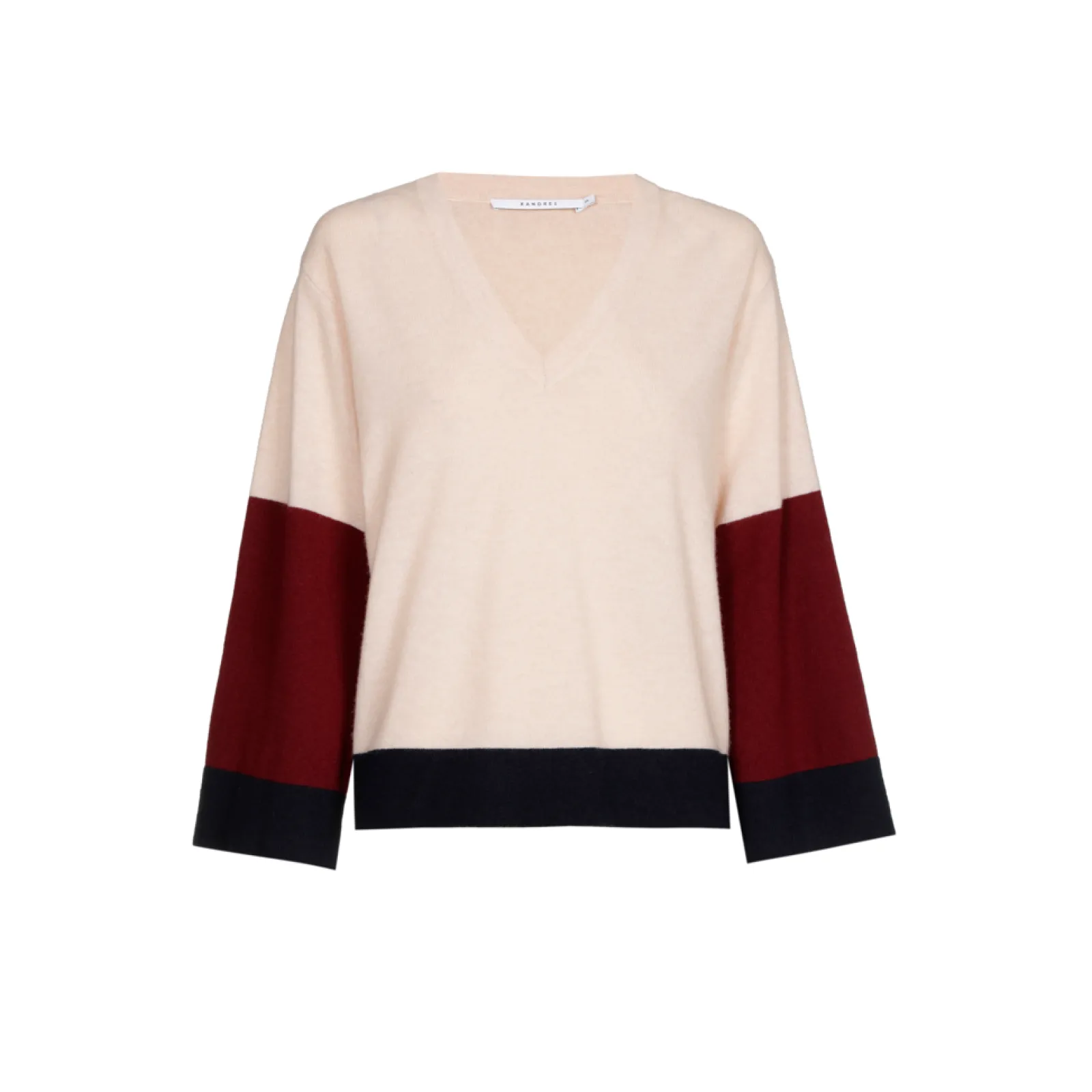 Xandres Pull à couleurs contrastées avec col en V-Femme Xandres Plus|Pulls & Cardigans