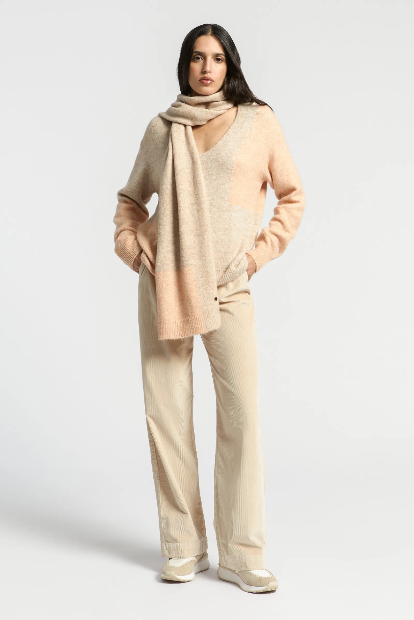 Xandres Pull à couleurs contrastées confectionné dans un mélange de laines-Femme Xandres Plus|Pulls & Cardigans