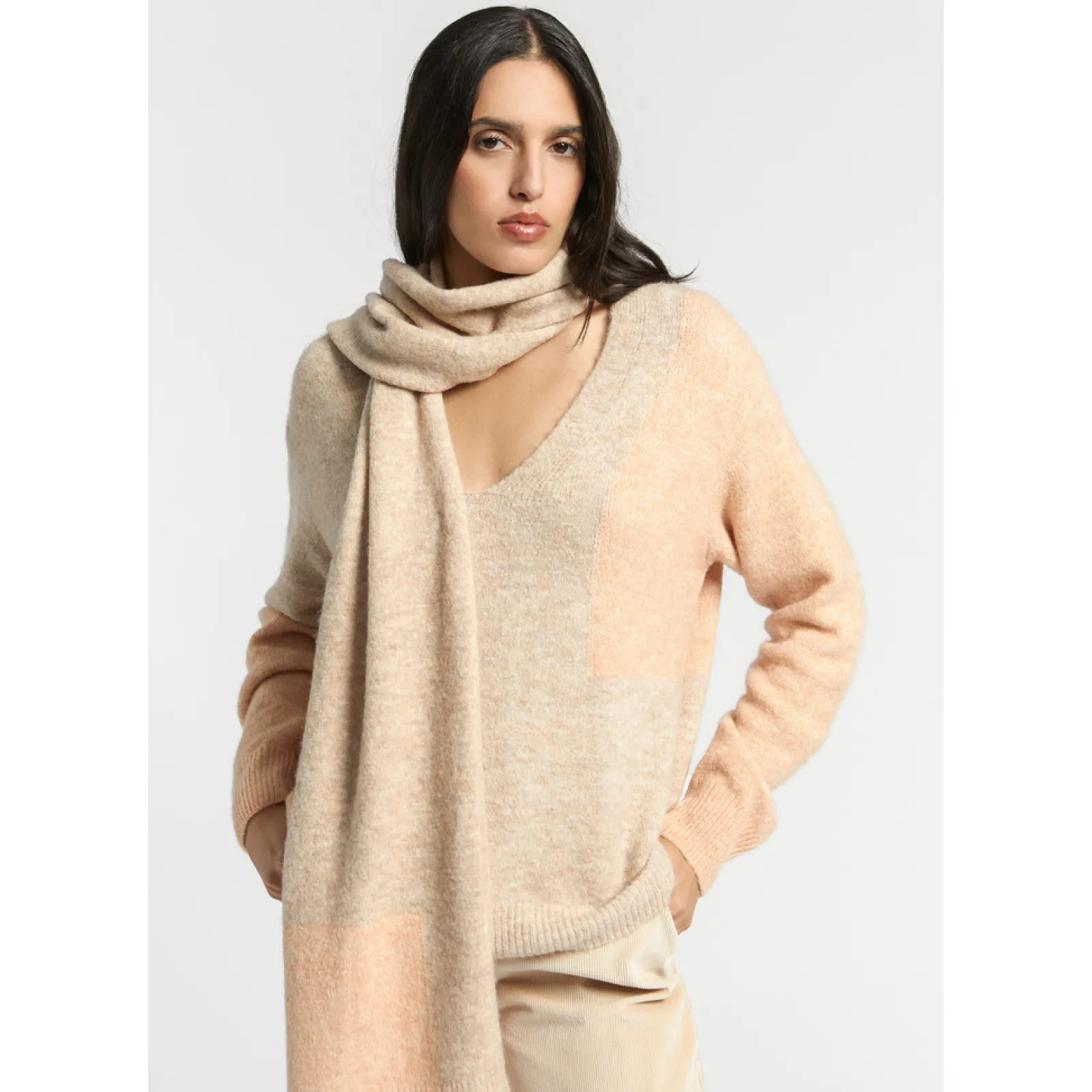 Xandres Pull à couleurs contrastées confectionné dans un mélange de laines-Femme Xandres Plus|Pulls & Cardigans