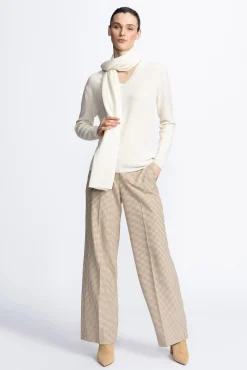 Xandres Pull en cachemire blanc à col en V-Femme Xandres Plus|Essentials