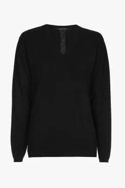 Xandres Pull en cachemire noir à col en V-Femme Xandres Plus|Essentials