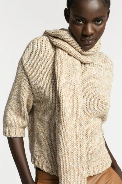 Xandres Pull en grosse maille avec fil doré-Femme Pulls & Cardigans