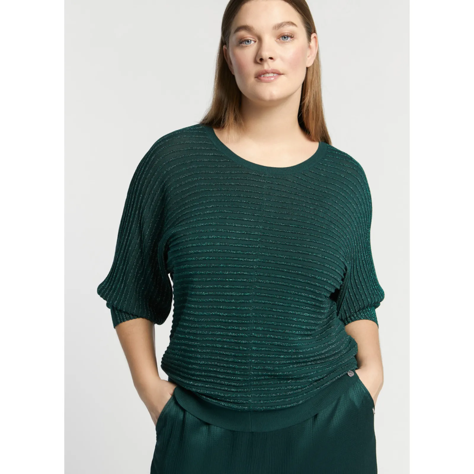 Xandres Pull en maille fantaisie agrémenté de lurex-Femme Xandres Plus|Pulls & Cardigans