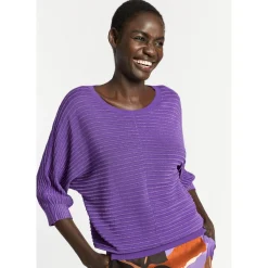 Xandres Pull en maille fantaisie agrémenté de lurex-Femme Xandres Plus|Pulls & Cardigans