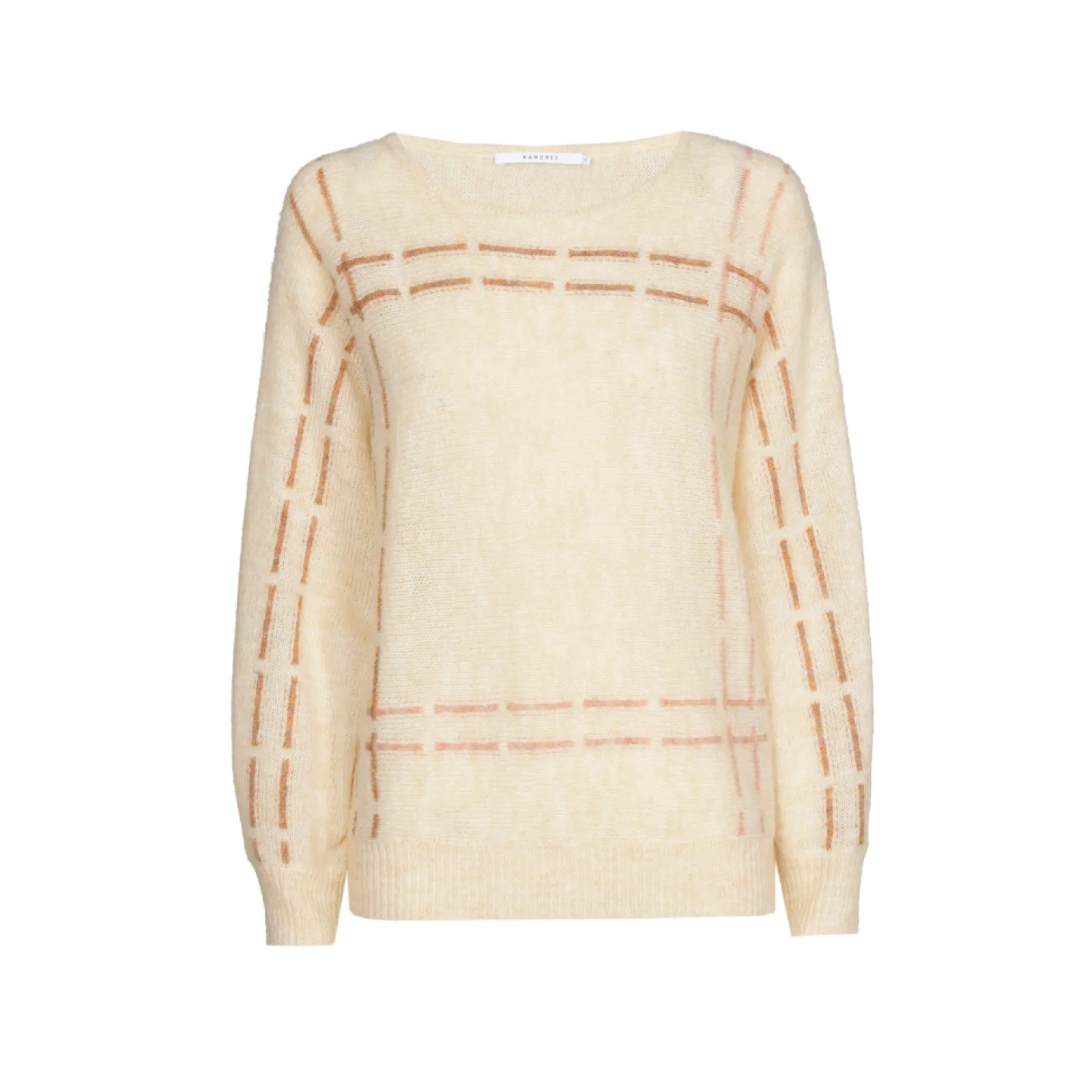 Xandres Pull en mohair avec rayures tricotées-Femme Xandres Plus|Pulls & Cardigans